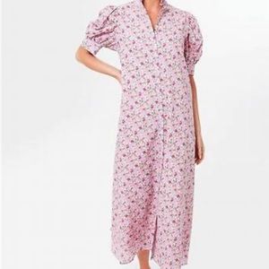 Hyacinth House RUFFLE COLLAR LOUISA MIDI DRESS